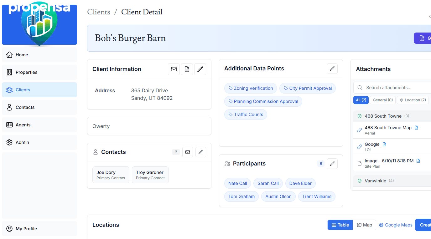 Client Dashboard Screenshot