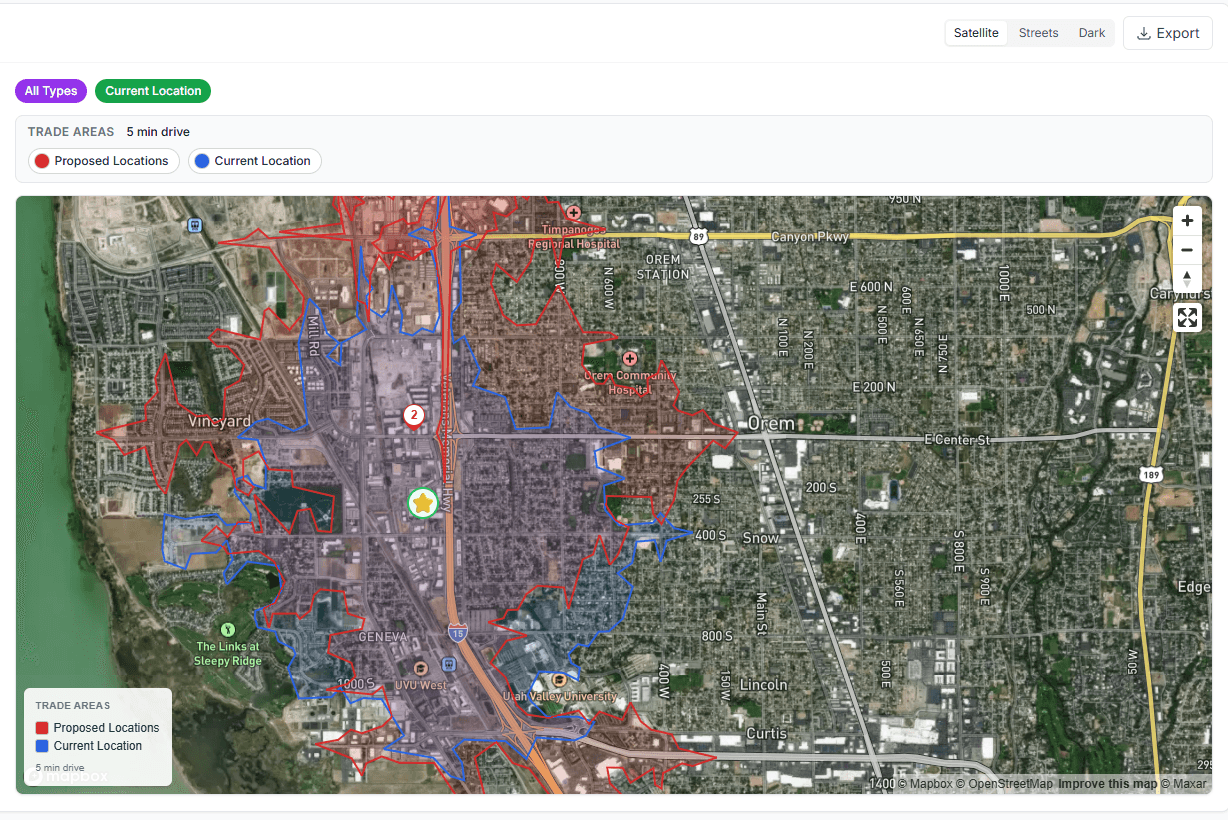 Interactive Map Screenshot with Pins