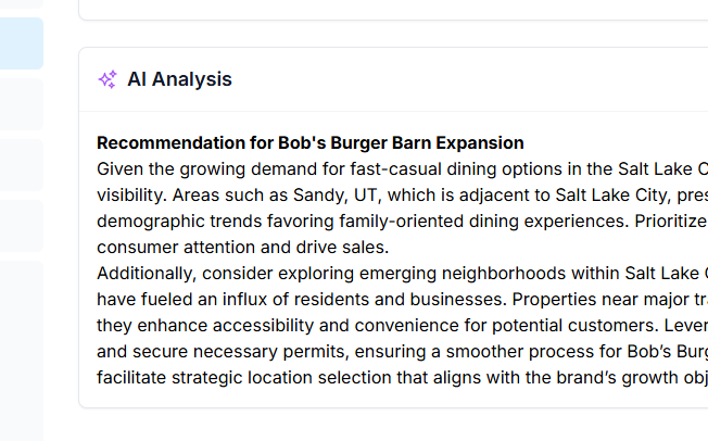 AI Analysis Dashboard Screenshot